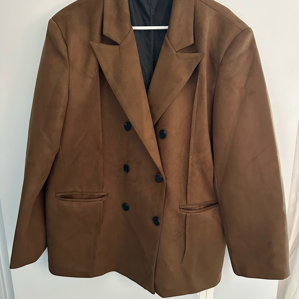 Commense - Suede Back Slit Blazer - size L